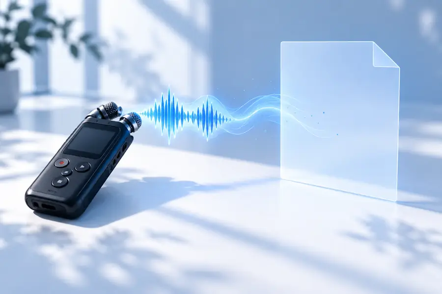 Illustration einer Audioaufnahme, die transkribiert werden soll